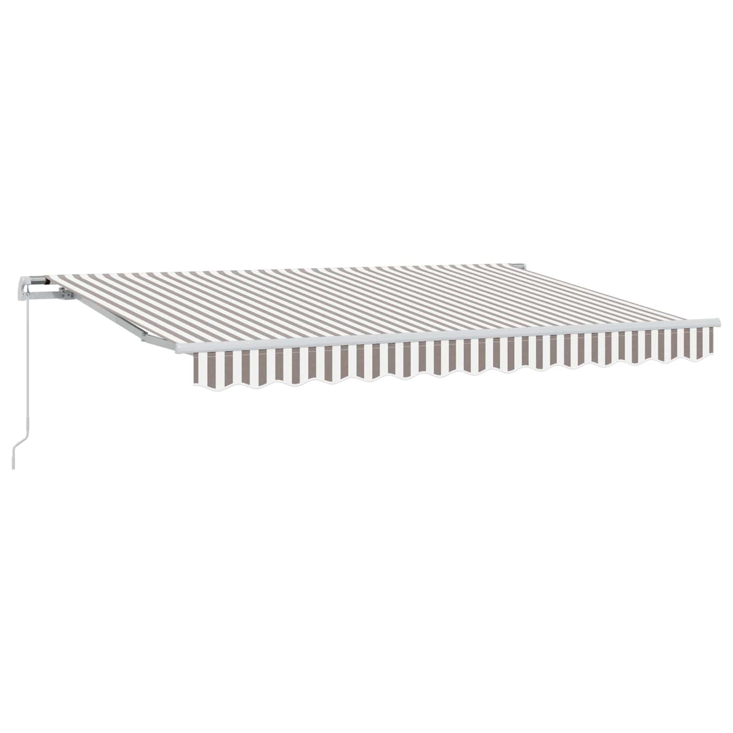 vidaXL Retractable Awning Light Grey and White 600 cm