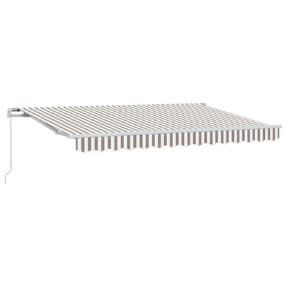 vidaXL Retractable Awning Light Grey and White 600 cm