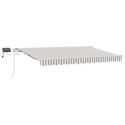 vidaXL Retractable Awning Light Grey and White 600 x 300 cm