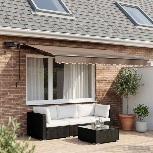 vidaXL Retractable Awning Taupe 600 x 300 cm Fabric and Aluminium