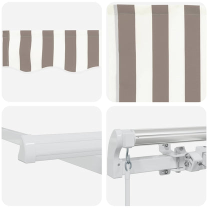 vidaXL Retractable Awning Light Grey and White 600 x 350 cm