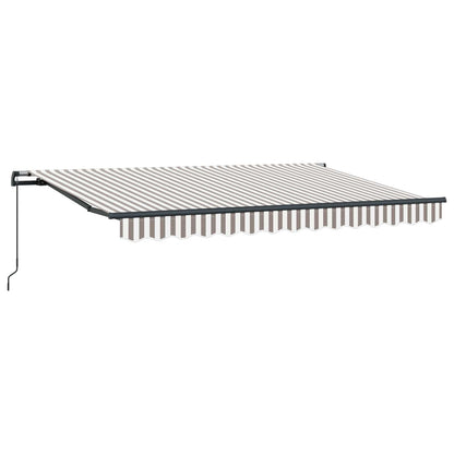 vidaXL Retractable Awning Light Grey and White 600 x 350 cm