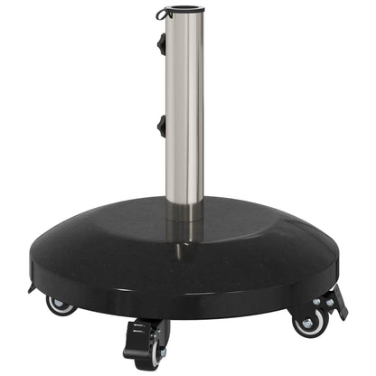 vidaXL Granite Parasol Base with Wheels for 40-50 mm Pole 29 kg Black