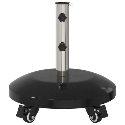vidaXL Granite Parasol Base with Wheels for 40-50 mm Pole 29 kg Black