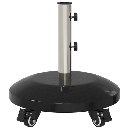 vidaXL Granite Parasol Base with Wheels for 40-50 mm Pole 29 kg Black