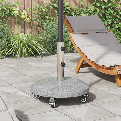 vidaXL Granite Parasol Base with Wheels for 4-5 cm Pole 27.2 kg Grey