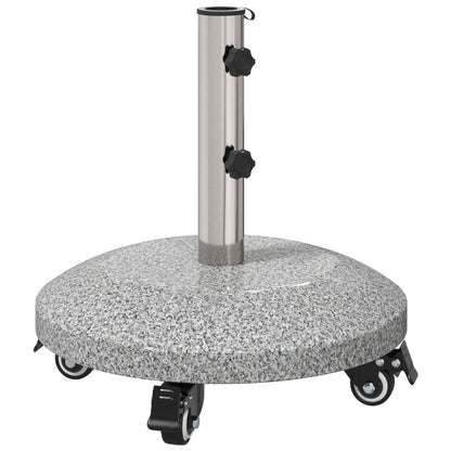 vidaXL Granite Parasol Base with Wheels for 4-5 cm Pole 27.2 kg Grey