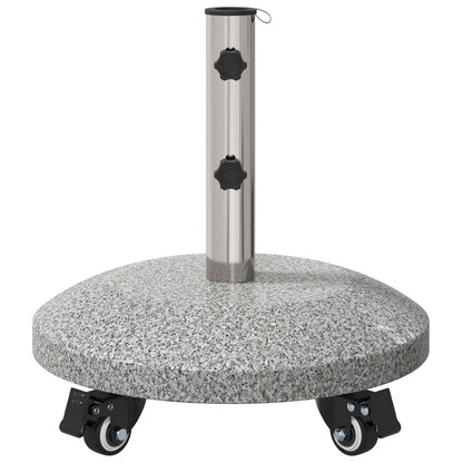 vidaXL Granite Parasol Base with Wheels for 4-5 cm Pole 27.2 kg Grey