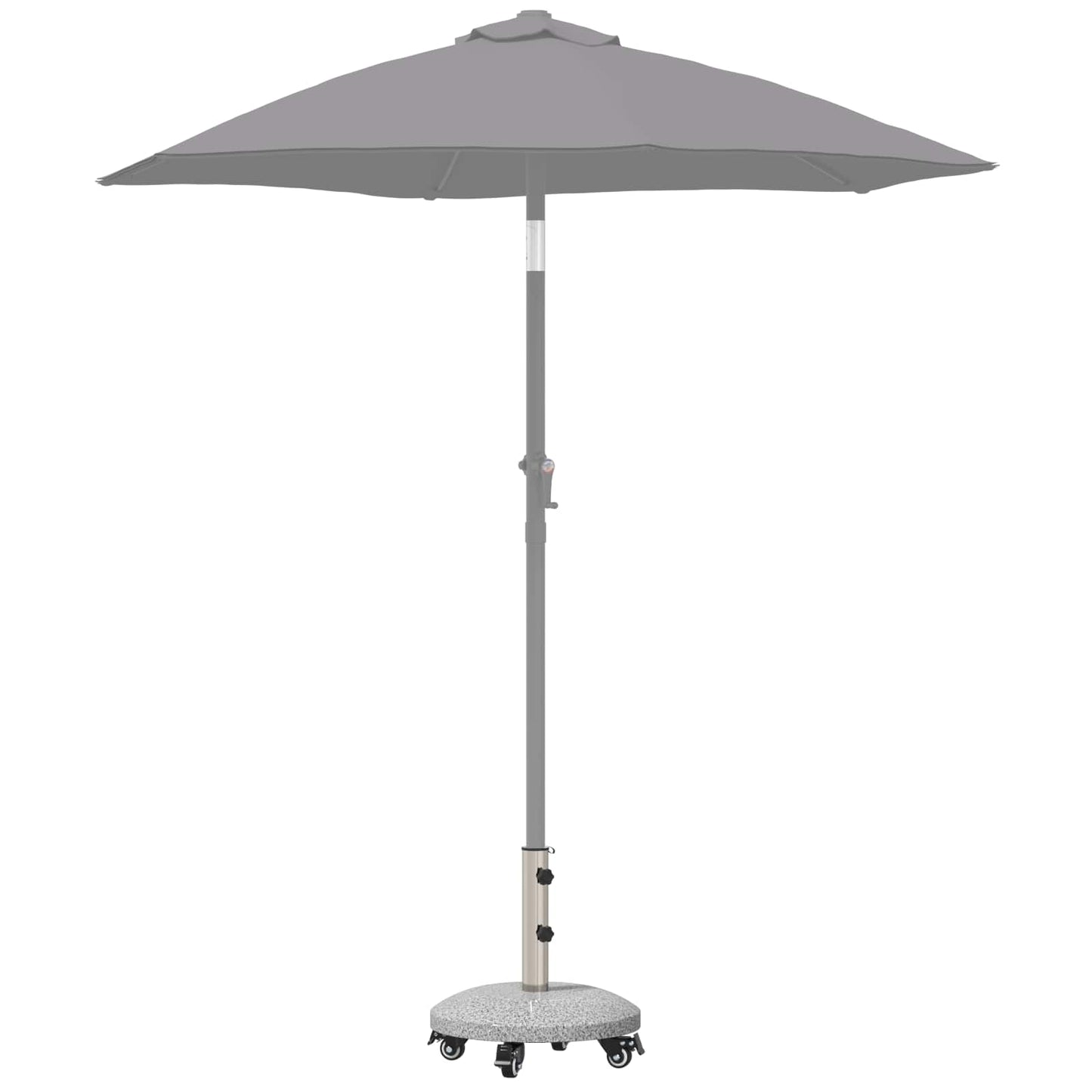 vidaXL Granite Parasol Base with Wheels for 4-5 cm Pole 27.2 kg Grey
