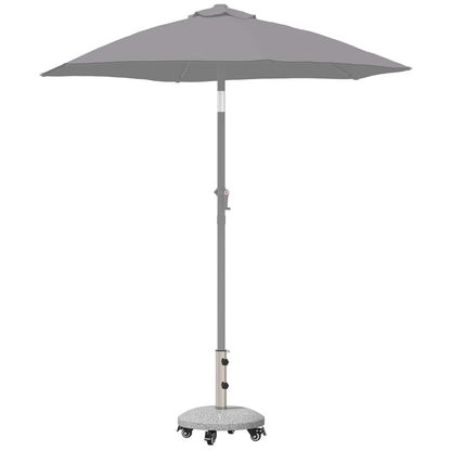 vidaXL Granite Parasol Base with Wheels for 4-5 cm Pole 27.2 kg Grey