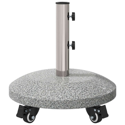vidaXL Granite Parasol Base with Wheels for 4-5 cm Pole 27.2 kg Grey