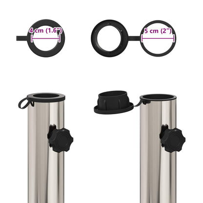 vidaXL Parasol Base Tube 0.63 kg Natural Stainless Steel