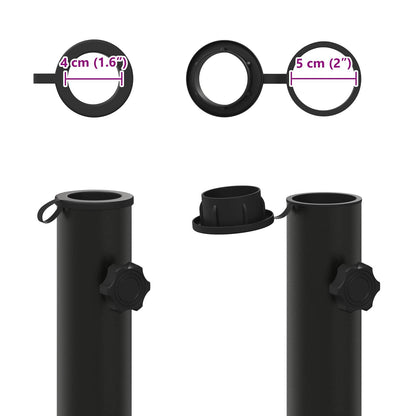vidaXL Parasol Base Tube 0.6 kg Black Iron for 40-50 mm Pole
