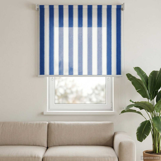 vidaXL Outdoor Roller Blind 90% UV Block Blue and White Stripe