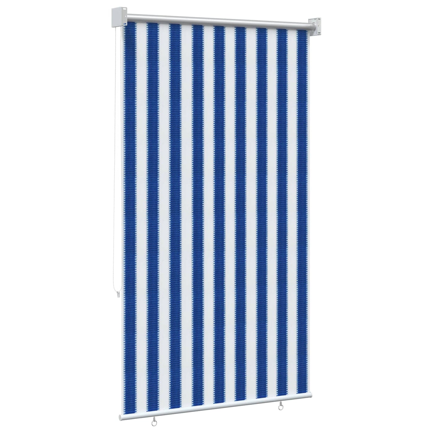 vidaXL Outdoor Roller Blind 90% UV Block Blue and White Stripe HDPE