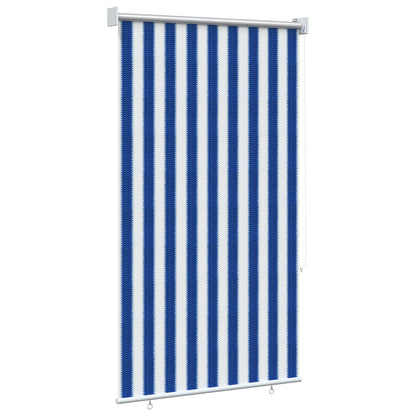 vidaXL Outdoor Roller Blind 90% UV Block Blue and White Stripe HDPE