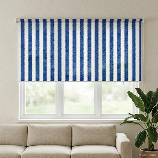 vidaXL Outdoor Roller Blind 90% UV Block Blue and White Stripe