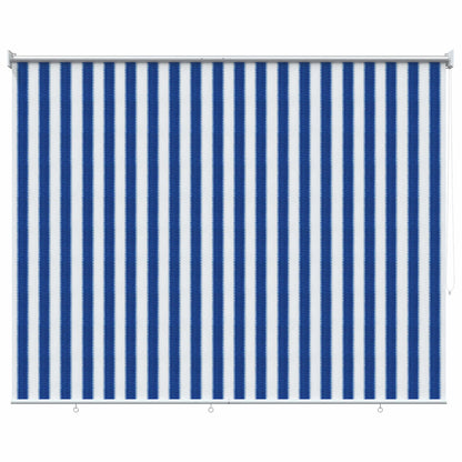 vidaXL Outdoor Roller Blind 90% UV Block Blue and White Stripe HDPE