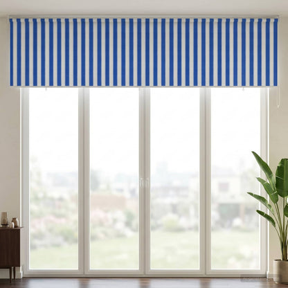 vidaXL Outdoor Roller Blind 90% UV Block Blue and White Stripe HDPE