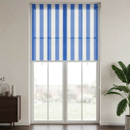 vidaXL Outdoor Roller Blind 90% UV Block Blue and White Stripe HDPE