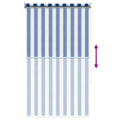 vidaXL Outdoor Roller Blind 90% UV Block Blue and White Stripe HDPE