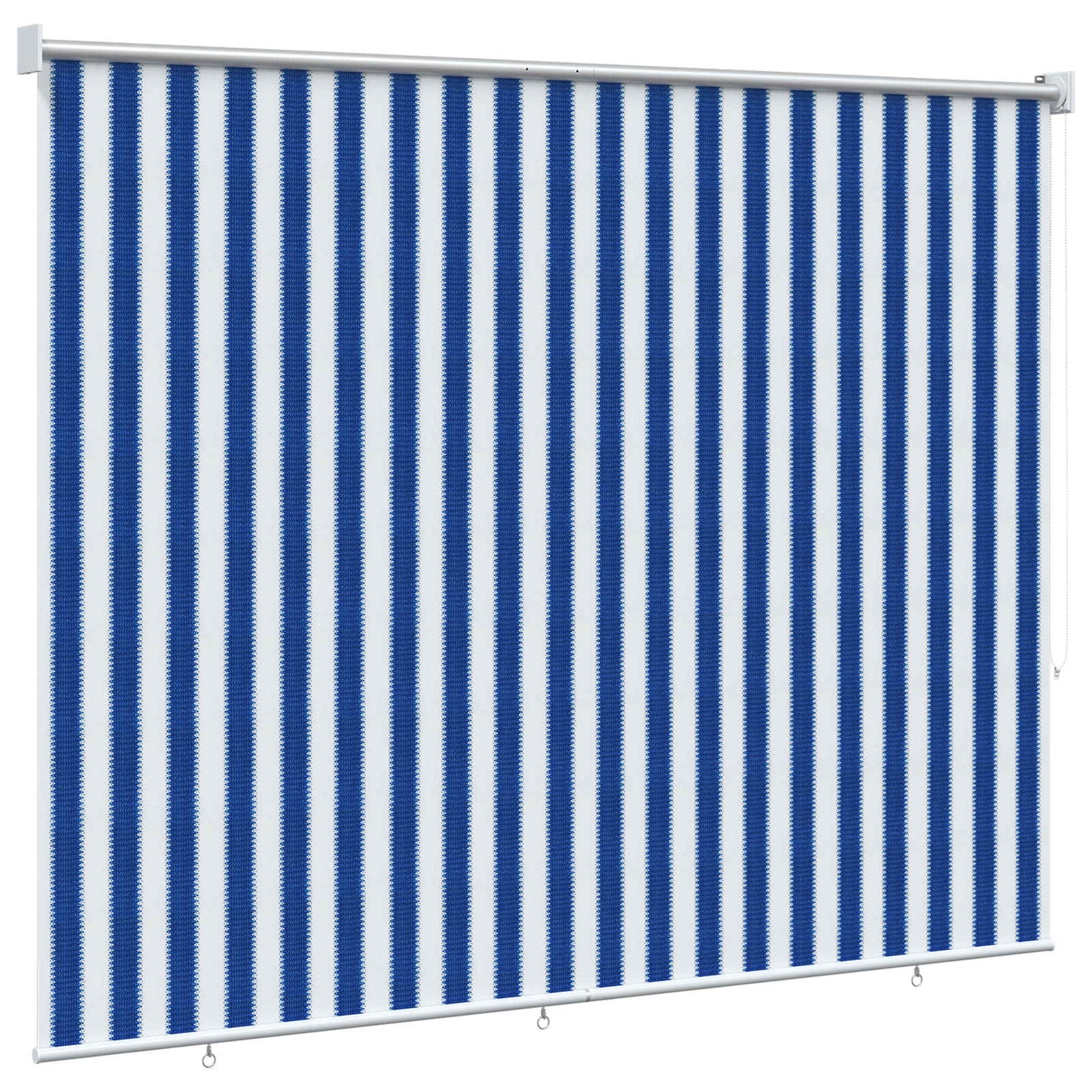 vidaXL Outdoor Roller Blind 90% UV Block Blue and White Stripe HDPE