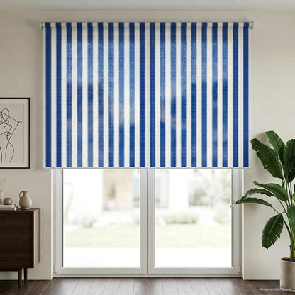 vidaXL Outdoor Roller Blind 90% UV Block Blue and White Stripe HDPE