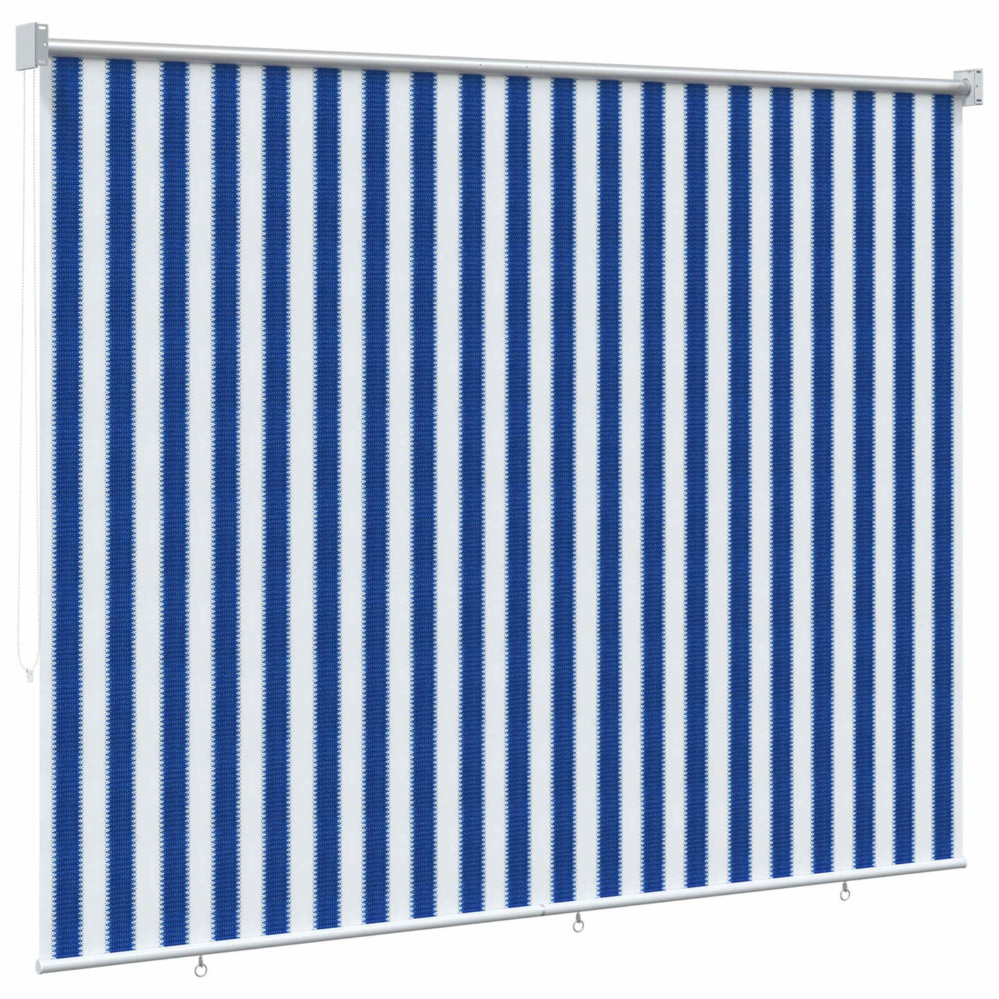 vidaXL Outdoor Roller Blind 90% UV Block Blue and White Stripe HDPE