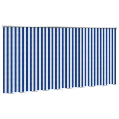 vidaXL Outdoor Roller Blind 90% UV Block Blue and White Stripe HDPE