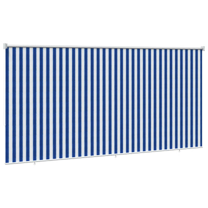vidaXL Outdoor Roller Blind 90% UV Block Blue and White Stripe HDPE