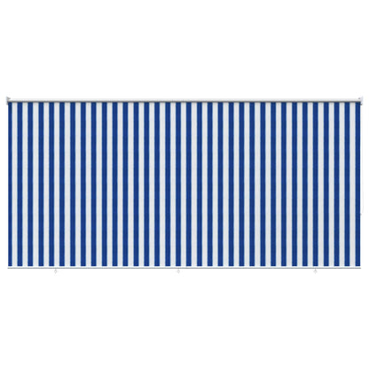 vidaXL Outdoor Roller Blind 90% UV Block Blue and White Stripe HDPE
