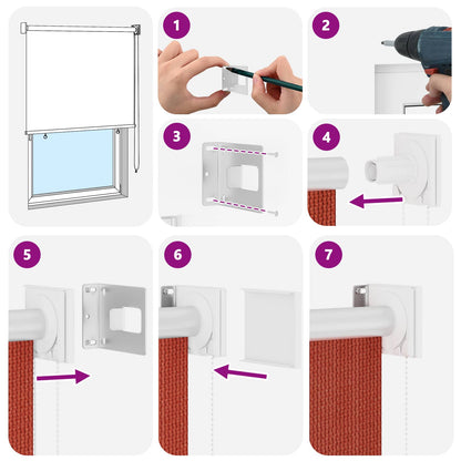vidaXL Outdoor Roller Blind 90% UV Block Terracota 140 x 140 cm HDPE