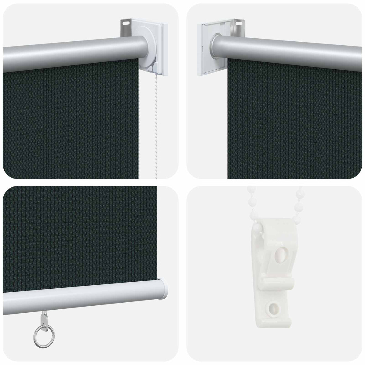 vidaXL Outdoor Roller Blind 90% UV Block Dark Green 140 x 140 cm HDPE