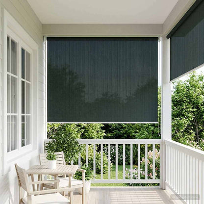 vidaXL Outdoor Roller Blind 90% UV Block Dark Green 140 x 140 cm HDPE