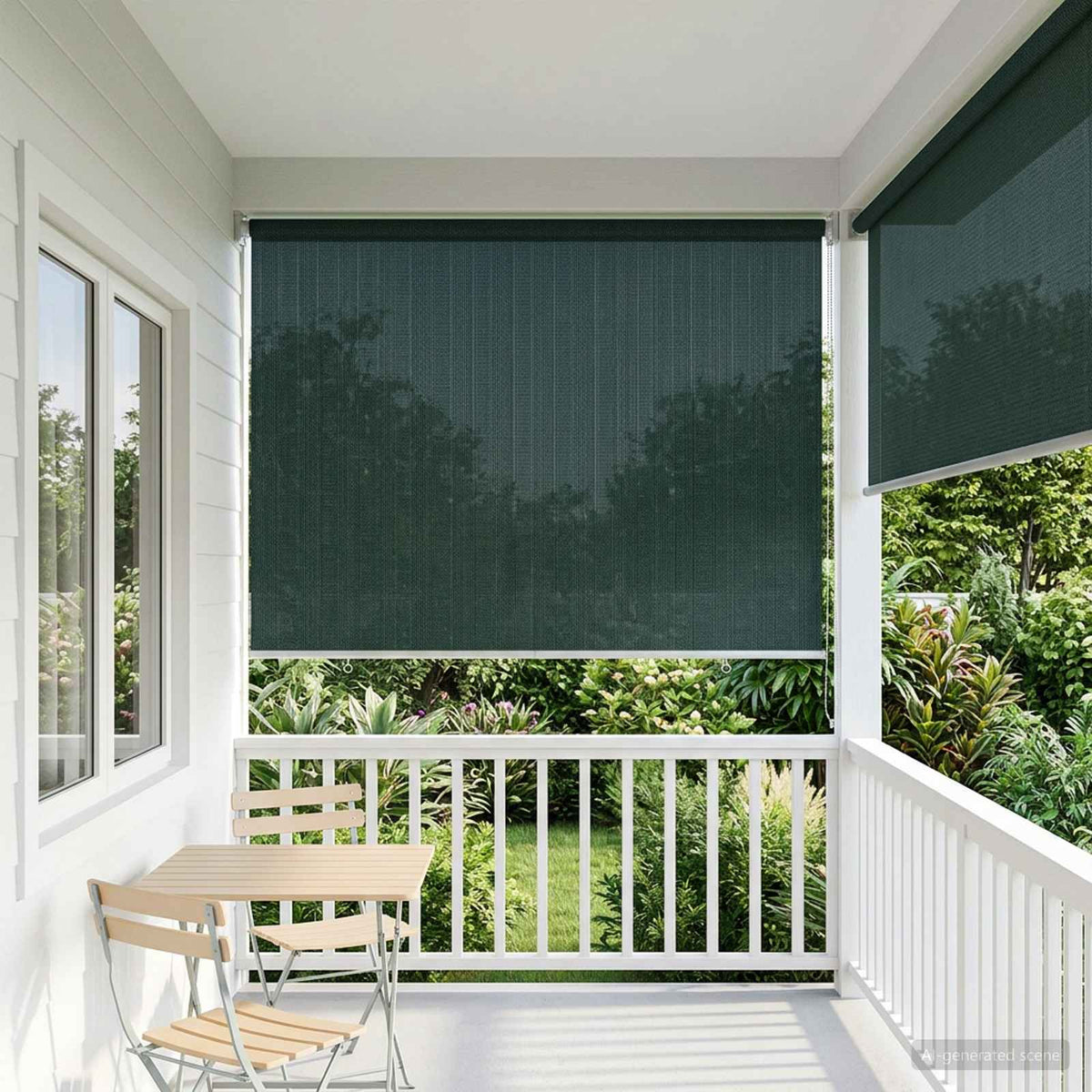 vidaXL Outdoor Roller Blind 90% UV Block Dark Green 140 x 140 cm HDPE