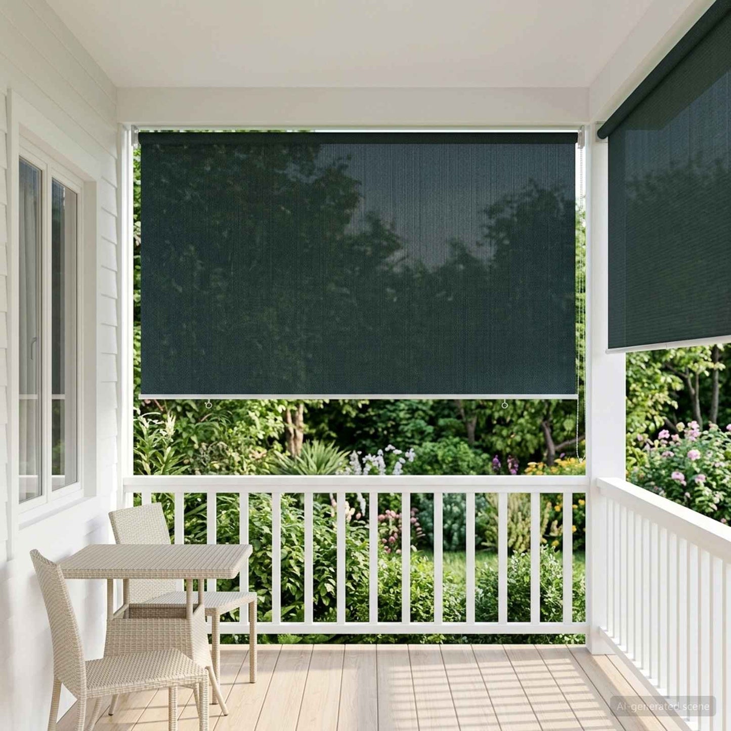 vidaXL Outdoor Roller Blind 90% UV Block Dark Green 400 x 230 cm HDPE