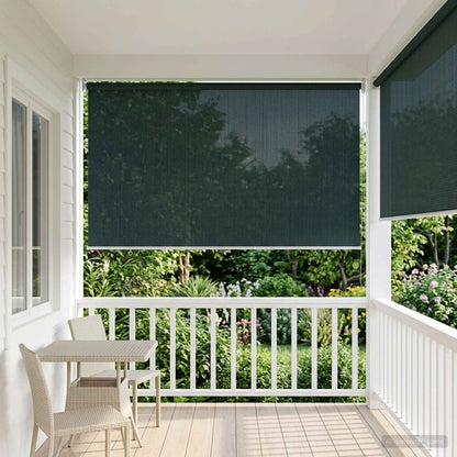 vidaXL Outdoor Roller Blind 90% UV Block Dark Green 400 x 230 cm HDPE