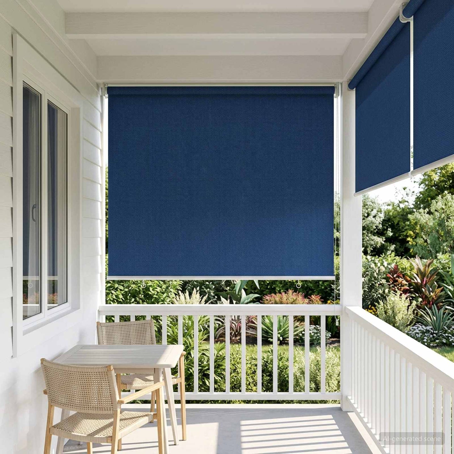 vidaXL Outdoor Roller Blind 90% UV Block Blue 80 x 140 cm HDPE