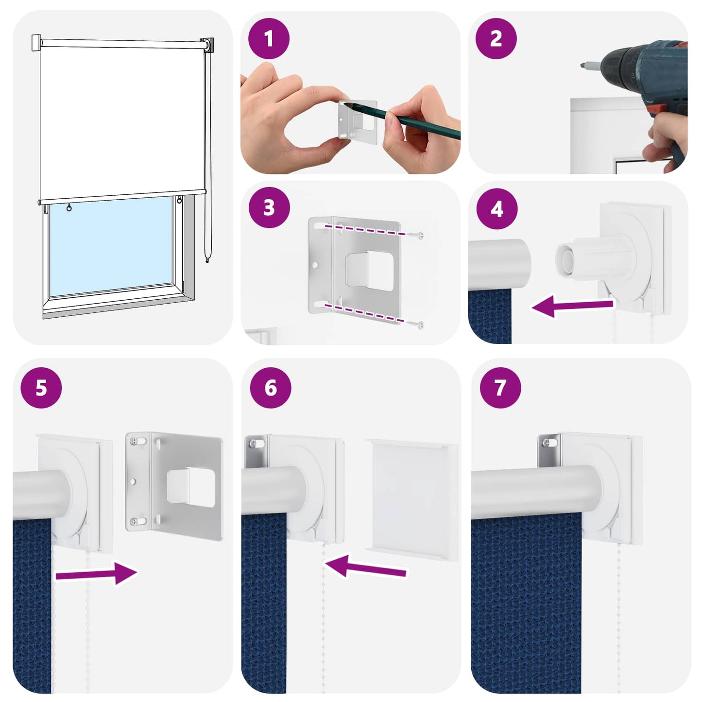 vidaXL Outdoor Roller Blind 90% UV Block Blue 80 x 140 cm HDPE