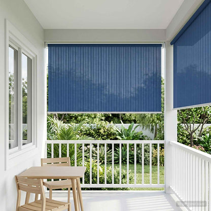 vidaXL Outdoor Roller Blind 90% UV Block Blue 140 x 140 cm HDPE