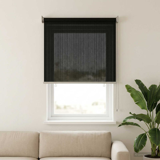 vidaXL Outdoor Roller Blind 90% UV Block Black 80 x 140 cm HDPE