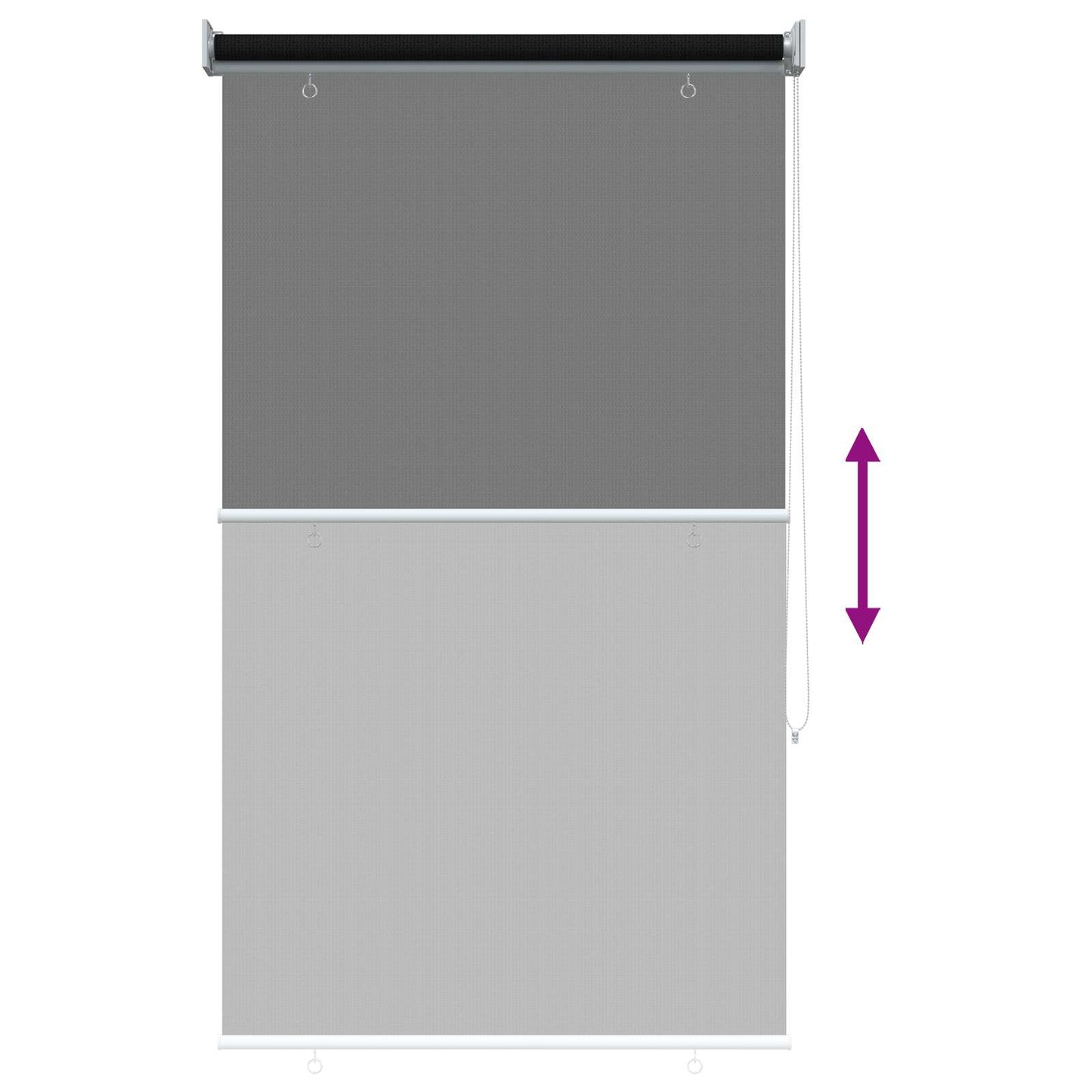 vidaXL Outdoor Roller Blind 90% UV Block Black 80 x 140 cm HDPE