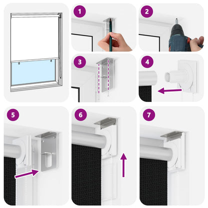 vidaXL Outdoor Roller Blind 90% UV Block Black 80 x 140 cm HDPE