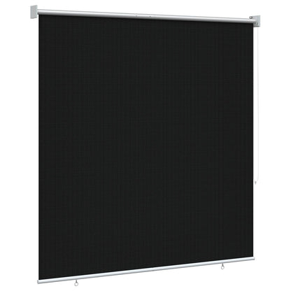 vidaXL Outdoor Roller Blind 90% UV Block Black 140 x 140 cm HDPE