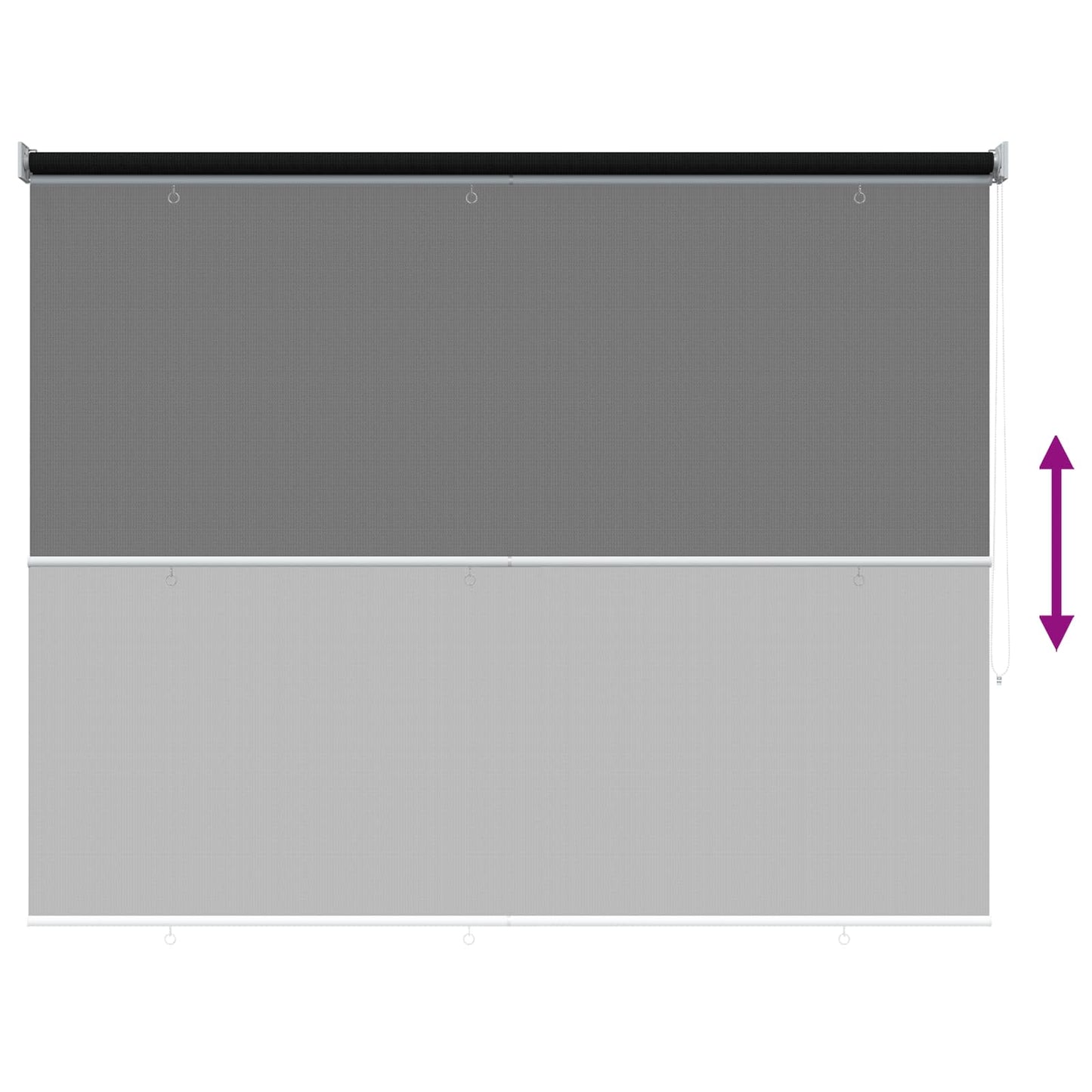 vidaXL Outdoor Roller Blind 90% UV Block Black 200 x 140 cm HDPE