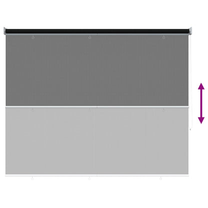 vidaXL Outdoor Roller Blind 90% UV Block Black 200 x 140 cm HDPE