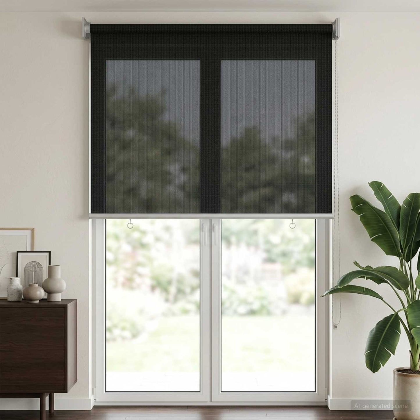 vidaXL Outdoor Roller Blind 90% UV Block Black 80 x 230 cm HDPE