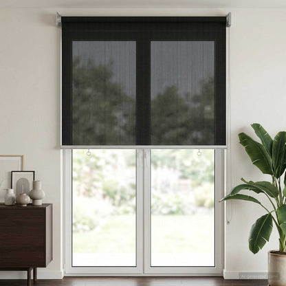 vidaXL Outdoor Roller Blind 90% UV Block Black 80 x 230 cm HDPE