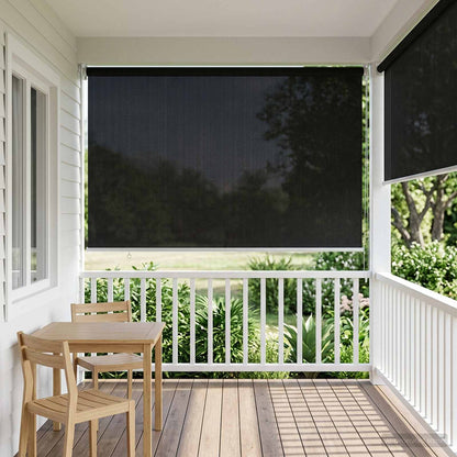 vidaXL Outdoor Roller Blind 90% UV Block Black 80 x 230 cm HDPE