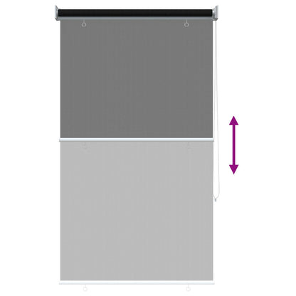 vidaXL Outdoor Roller Blind 90% UV Block Black 80 x 230 cm HDPE